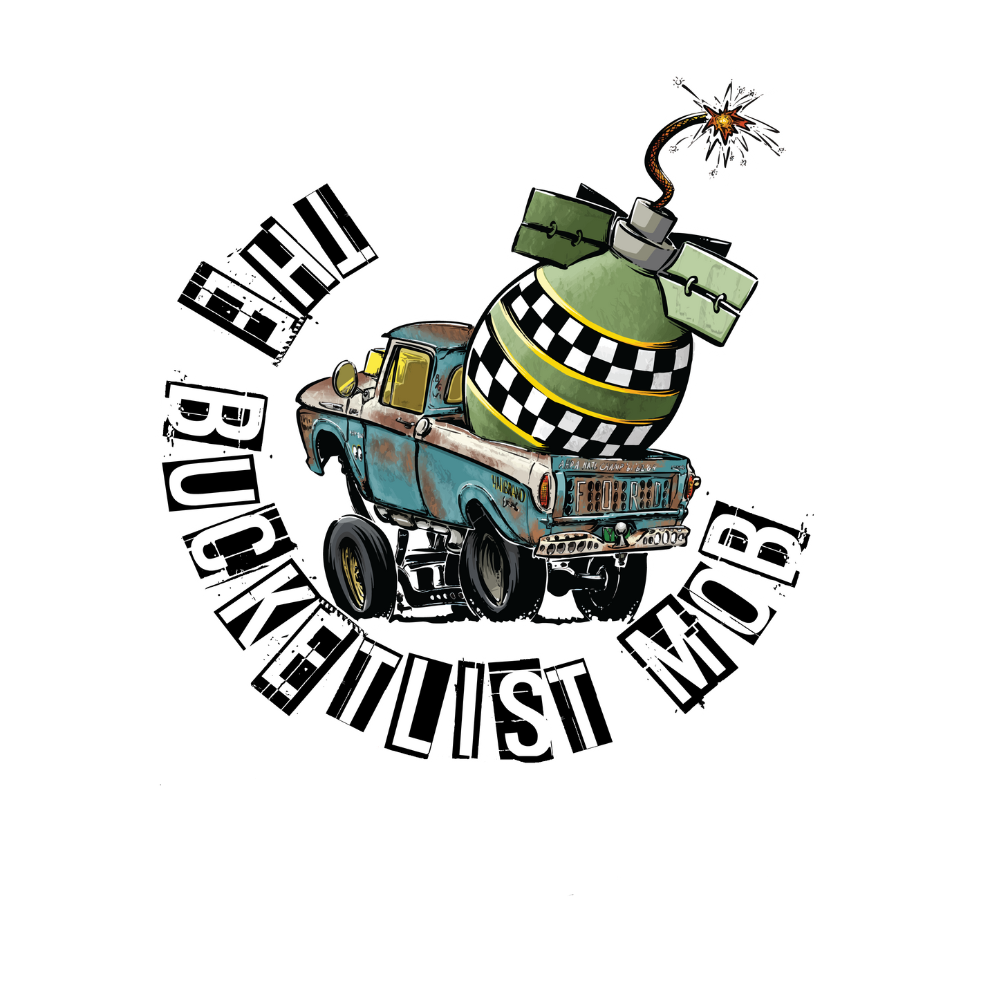 Metal Flake BucketList Mob Bomb Sticker