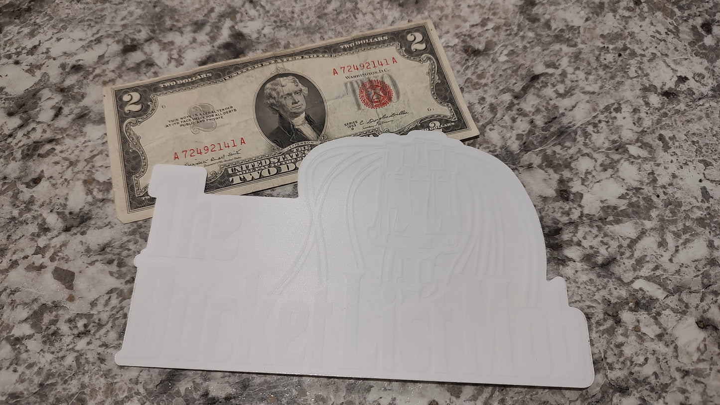 Large White "The BucketList Mob" Logo Sticker