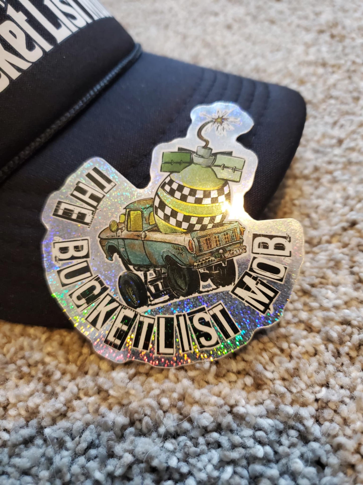 Metal Flake BucketList Mob Bomb Sticker