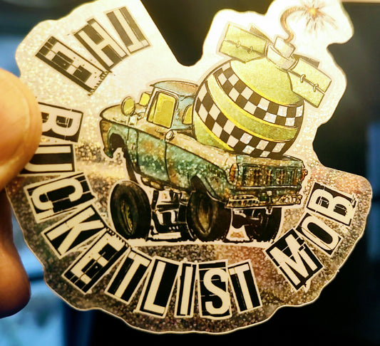 Metal Flake BucketList Mob Bomb Sticker