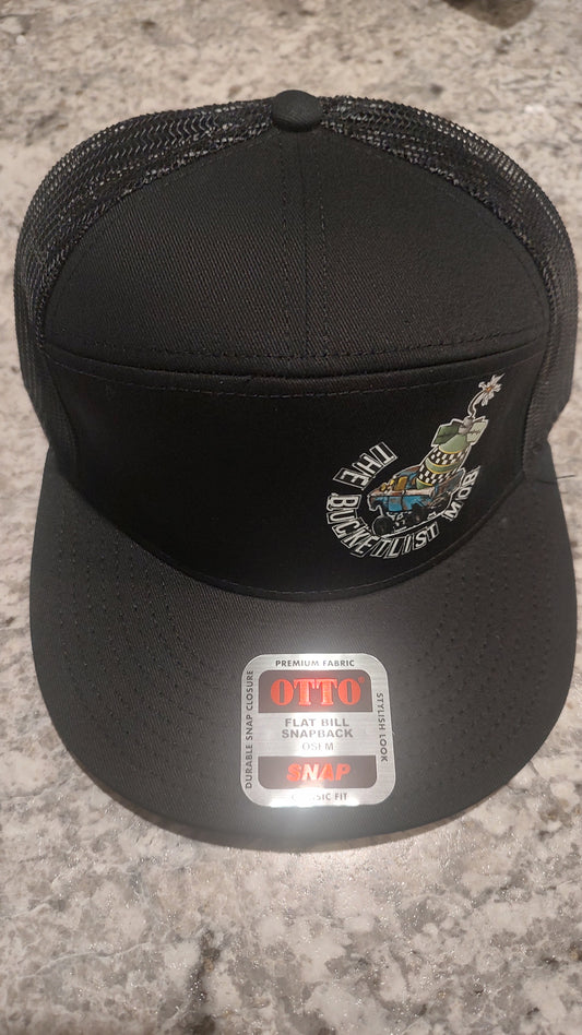 Seven Panel "Cluster Bomb" Trucker Snap Back-OTTO-BLK/BLK