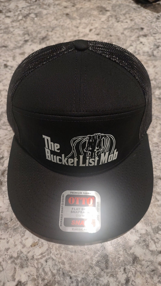 Seven Panel "The BucketList Mob" Trucker Snap Back-OTTO-BLK/BLK