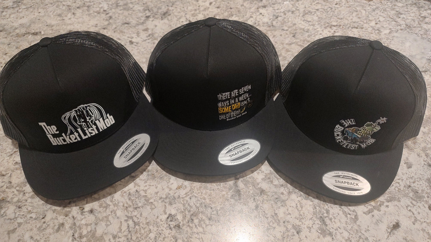 "Seven Days" Trucker Snap Back-6006-BLK/BLK