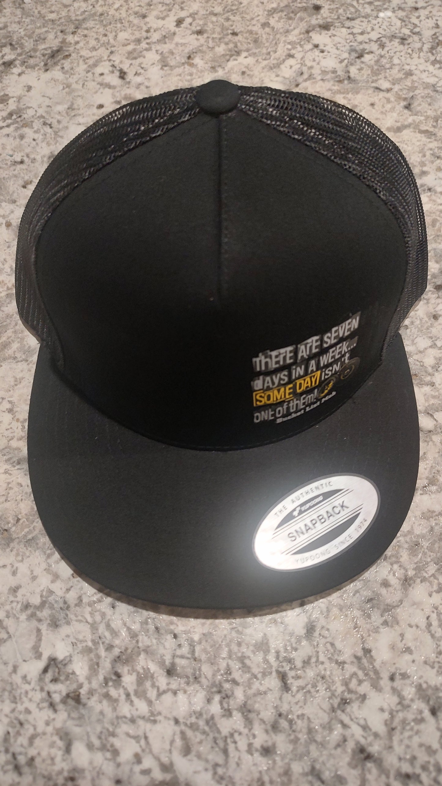 "Seven Days" Trucker Snap Back-6006-BLK/BLK