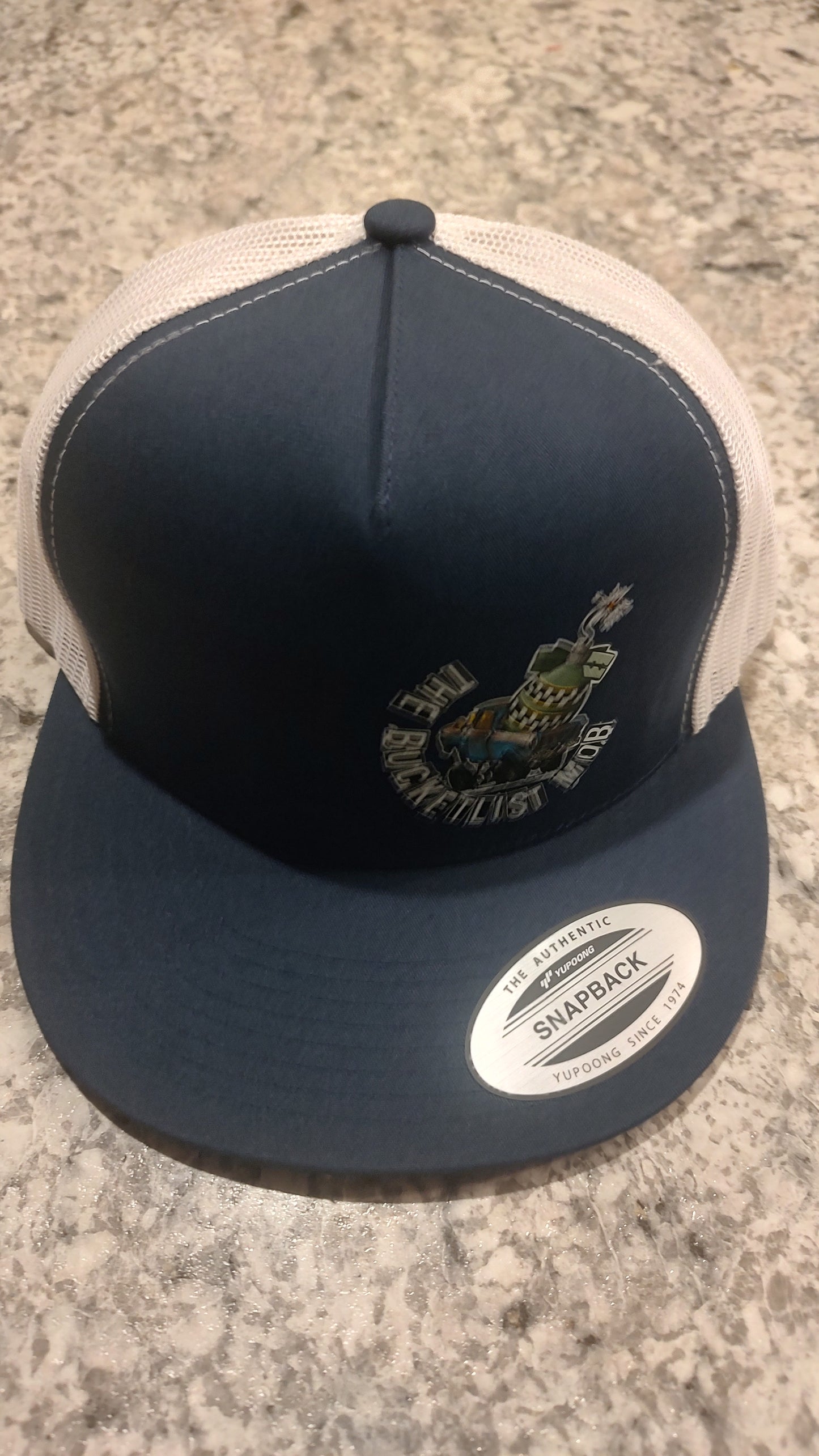 "Cluster Bomb" Trucker Snap Back-6006-NVY/WHT