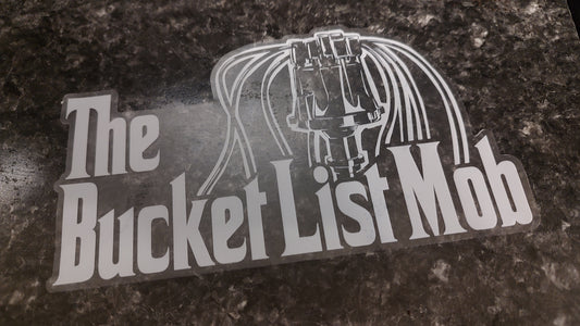 Large White "The BucketList Mob" Logo Sticker